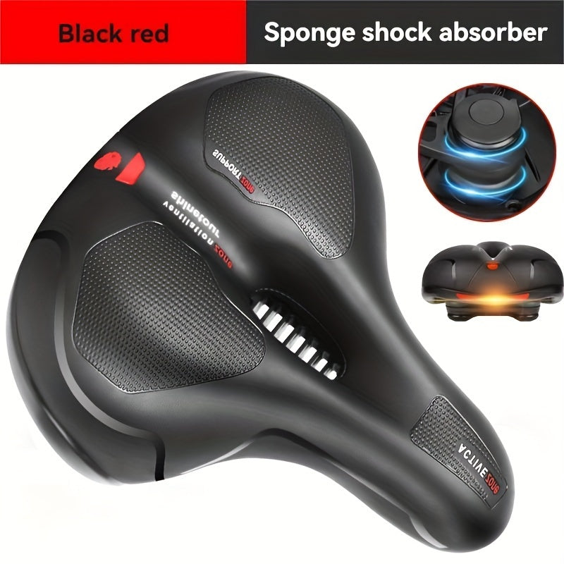 Comfort Bike Saddle with Shock Absorbing Ball, Waterproof PU Bicycle Seat, Universal Fit for BMX, MTB & Road Bicycles, Unisex Cycling Cushion