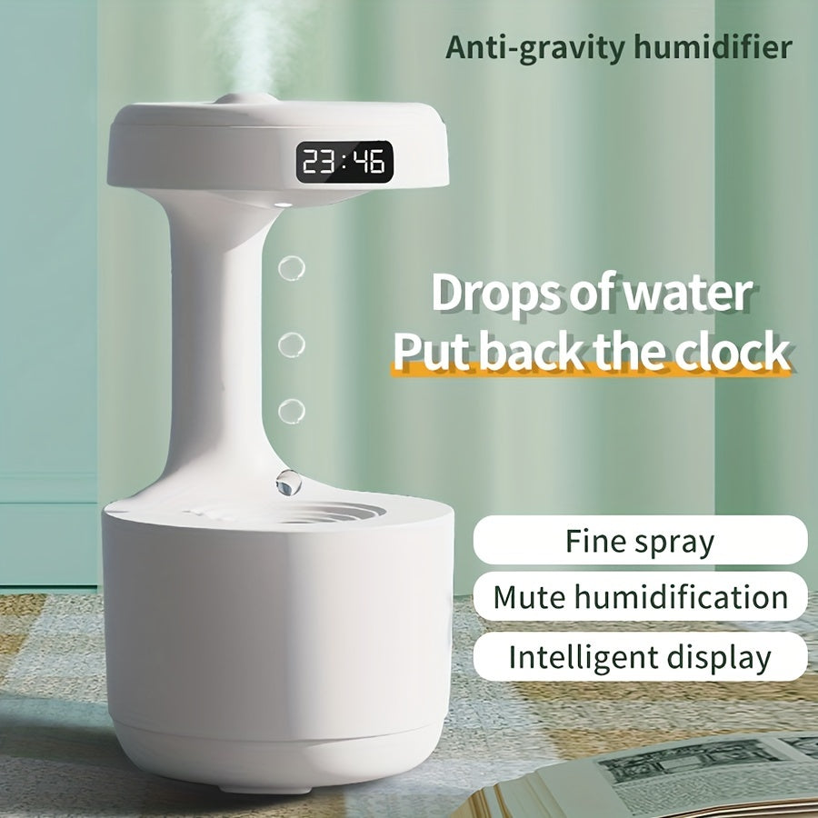 Premium White ABS Humidifier with 600ml Capacity, 7-Color LED Lights, USB Powered, Timer Display - Perfect for Desk, Living Room, Bedroom - Ideal Gift for Halloween & Christmas