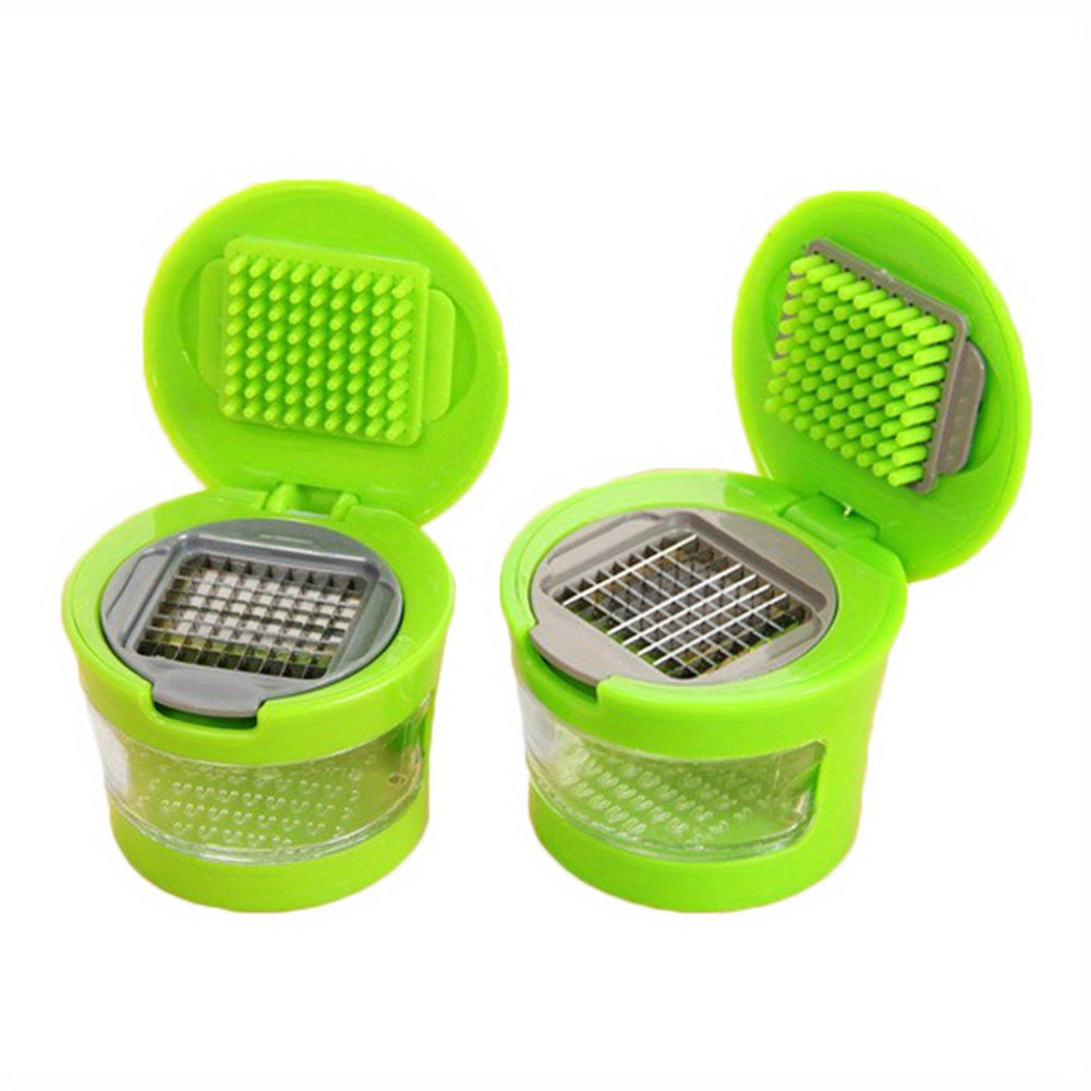 Mini Garlic Mud Masher ABS Stainless Steel Creative Garlic Crusher Peeler Non-slip Cover for Kitchen Vegetable Tools