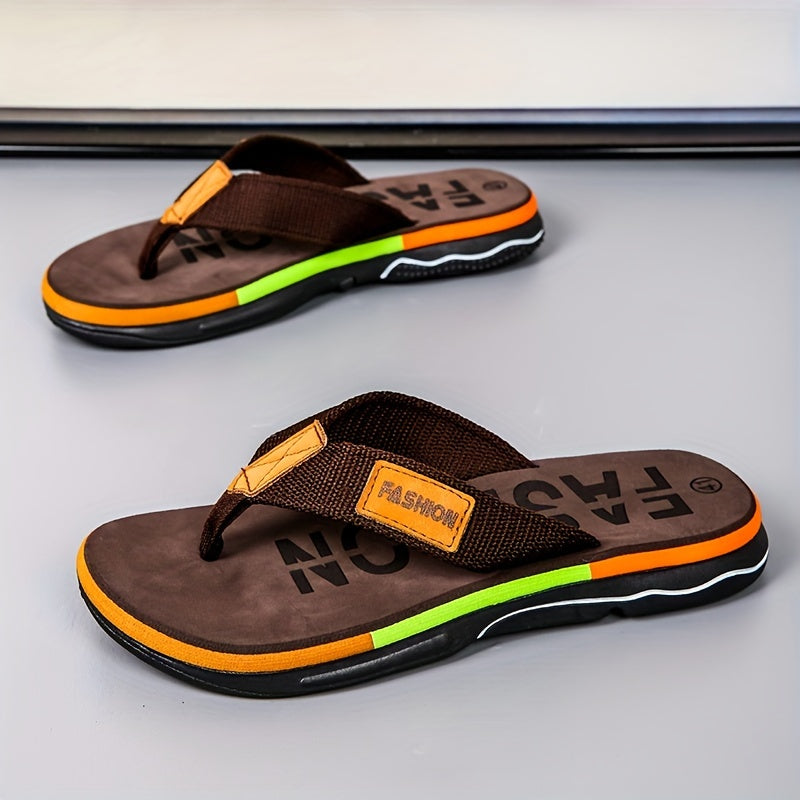 Men's Fashion Flip-Flops - Comfortable, Non-Slip & Durable Canvas Slides for All Seasons