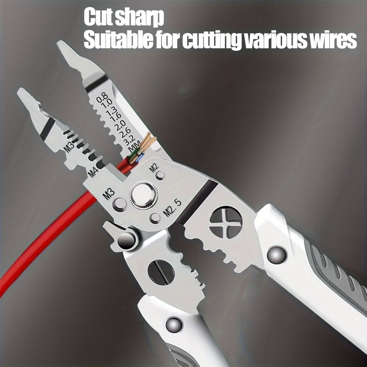 Multifunctional Wire Stripper and Cutting Pliers with Adhesive Handle - Perfect for Household Appliance Repair, Mechanical Repair, Electrician Wire Cutting, Crimping, Splitting, Winding and More