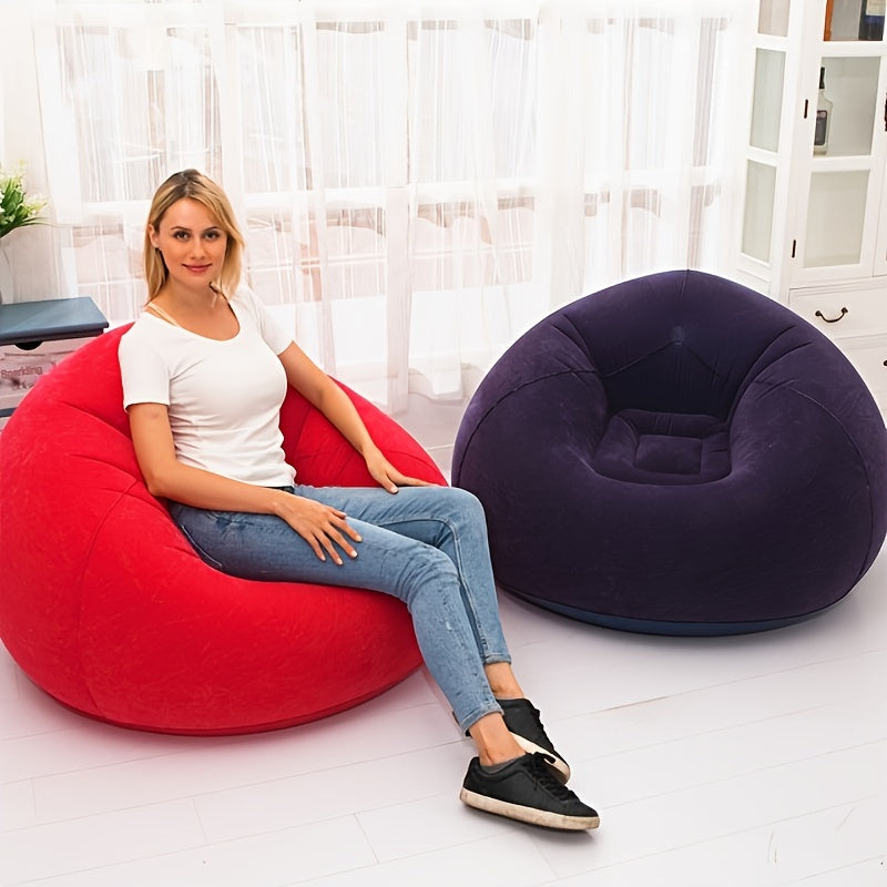 Portable Inflatable Sofa with Pump - Compact, Self-Inflating Lounger for Outdoor Leisure, Includes Storage Bag