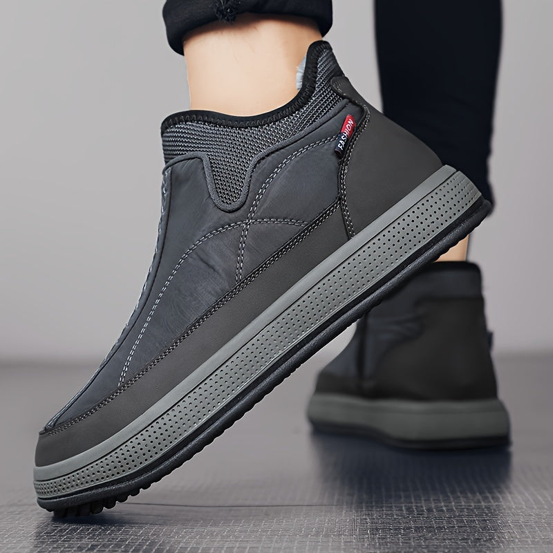 Winter Plush Warm Ankle High Casual Shoes, Men's Comfy Walking Shoes For Outdoor Activities Traveling