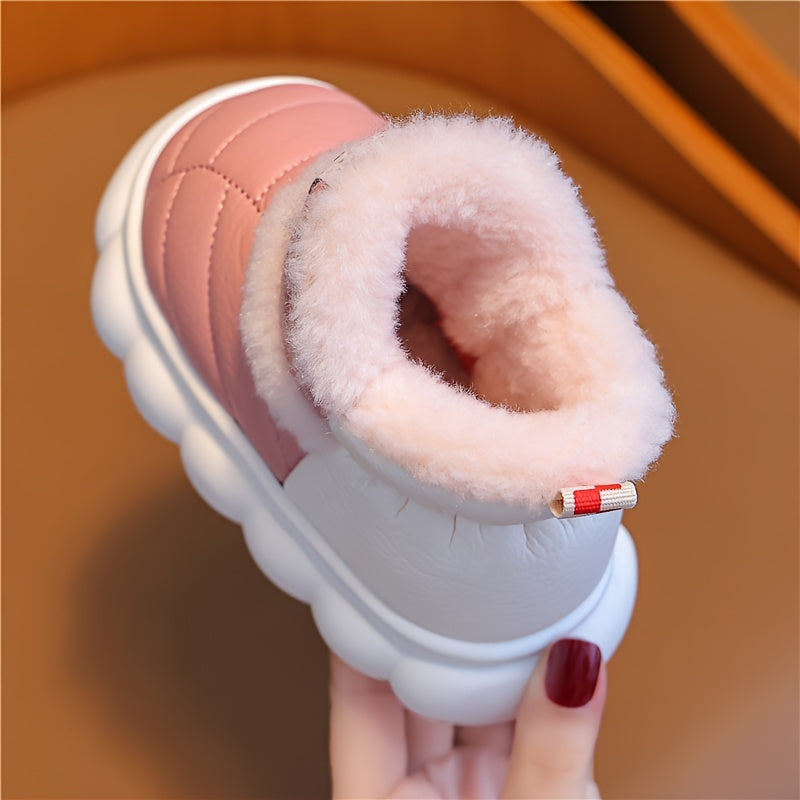 CozyKids Winter Slippers - Ultra-Warm, Waterproof, and Thick Fleece-Lined Shoes with Striped Design for Boys and Girls - Perfect for Cold Weather, Indoor and Outdoor Play