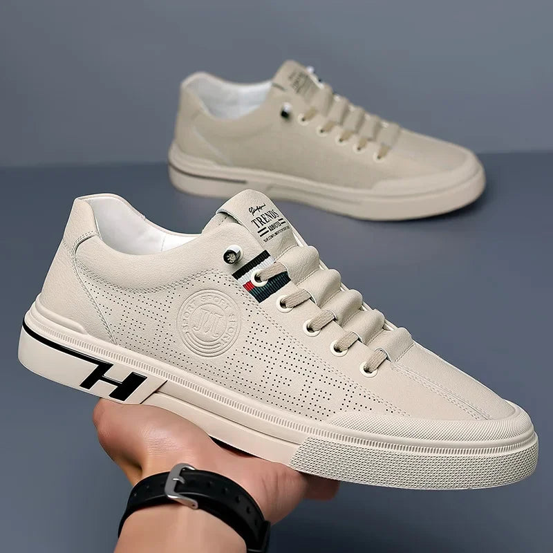 Men's Sneakers Summer 2024 New Embossed Breathable Sports Casual Mesh Surface Shoes Teen Trend All-Matching Men's White Shoes
