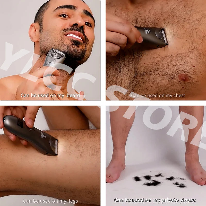Intimate Pubic Hair Removal for Men Electric Groin Trimmer Male Shaver for Sensitive Areas Waterproof Safety Razor Nose Hair
