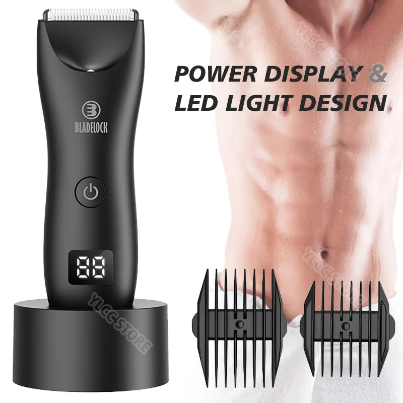 Intimate Pubic Hair Removal for Men Electric Groin Trimmer Male Shaver for Sensitive Areas Waterproof Safety Razor Nose Hair