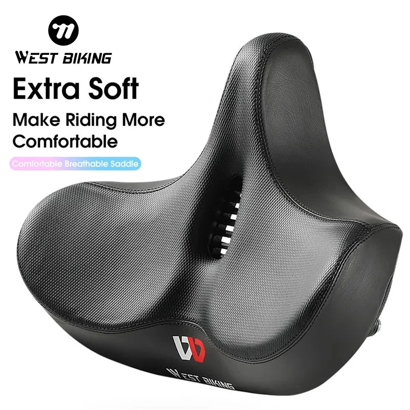 WEST BIKING Widen Bicycle Saddle Ergonomic Thick Comfortable Bike Saddle Shock Absorbtion MTB E-Bike Cushion Bicycle Accessories
