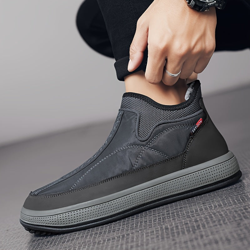 Winter Plush Warm Ankle High Casual Shoes, Men's Comfy Walking Shoes For Outdoor Activities Traveling