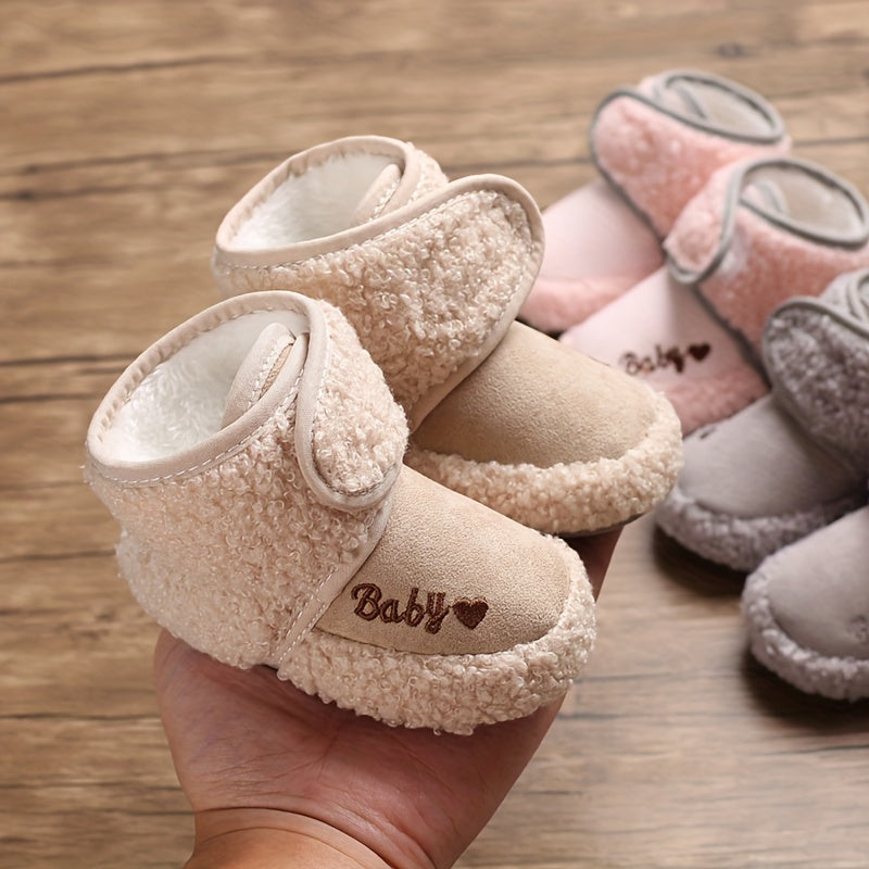 Cute Comfortable Boots For Baby Boys And Girls, Soft And Warm Boots With Hook And Loop Fastener For Indoor Outdoor Walking, Winter