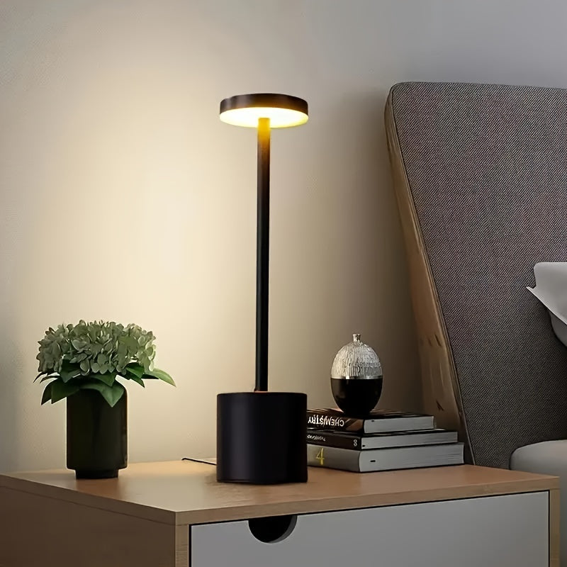 Touch-Controlled LED Table Lamp with 3-Color Changing, USB Rechargeable, Dimmable Desk Light for Living Room, Bedroom, and Dining Area - Perfect for Halloween & Christmas Gifts