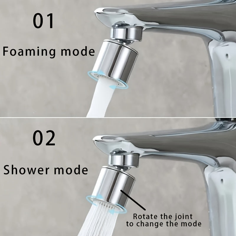 Universal Faucet Aerator Spray Head with 2 Modes - 360° Rotatable Metal Extension for Kitchen Sink and Bathroom Wash Basin - Zinc Alloy and Plastic, No Electricity or Battery Needed