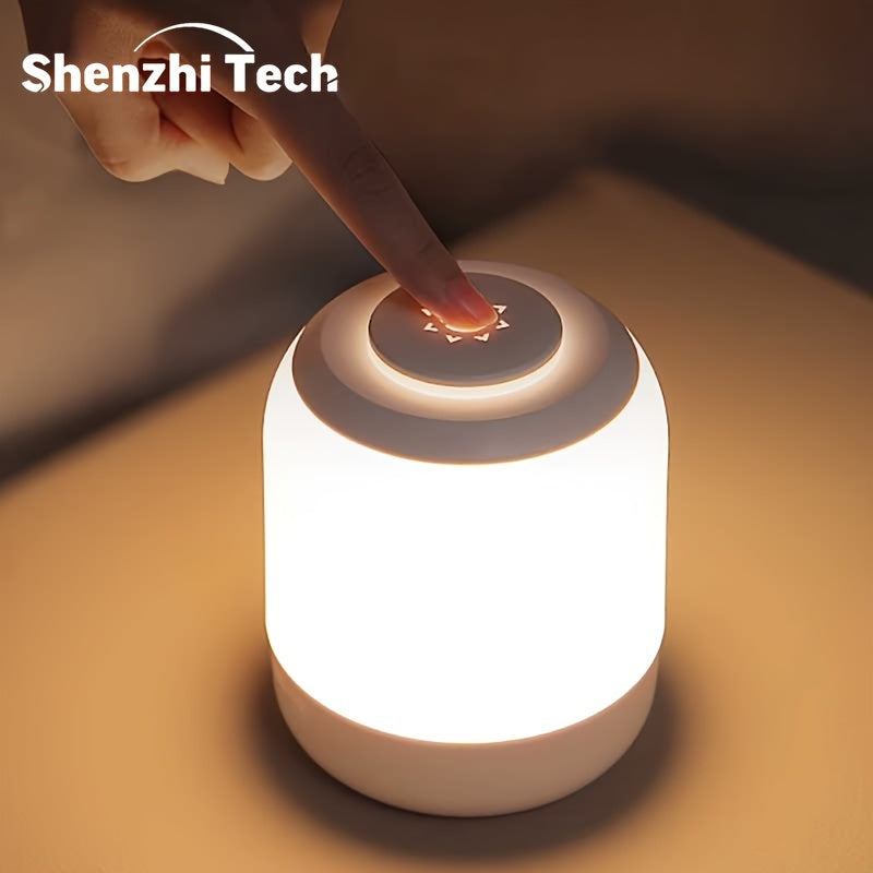 Shenzhi Tech LED Touch Desk Lamp, USB Rechargeable, Dimmable with Adjustable Color Temperature, Non-Waterproof, 2400mAh Battery, Cord-Included, Tabletop Night Light for Household Use, Bedroom, Living Room Decor, Party Atmosph